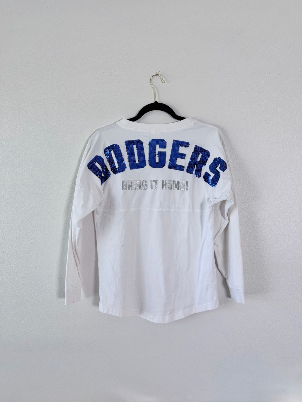 Vintage Victoria Secret Pink MLB LA Dodgers Bling Varsity Crew Womens XS